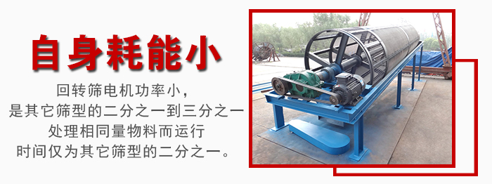 滾筒篩耗能小，使用壽命長，維修方便